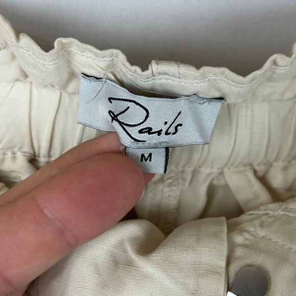 Rails Monty Lyocell Linen Blend Shorts Cream 3.5" Inseam Women's Size M - Picture 4 of 9